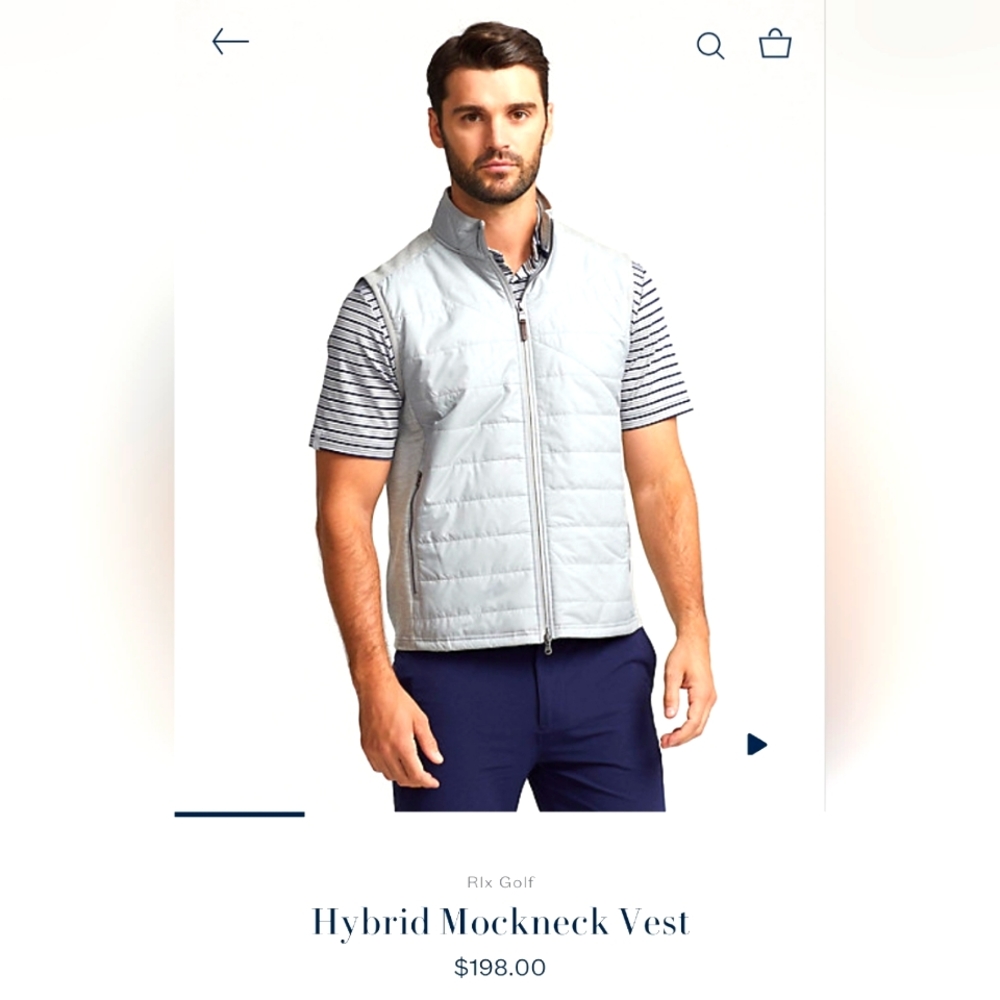 SOLD!!! $198 Ralph Lauren RLX Spyglass Full Zip Stretch Performance Vest L Grey